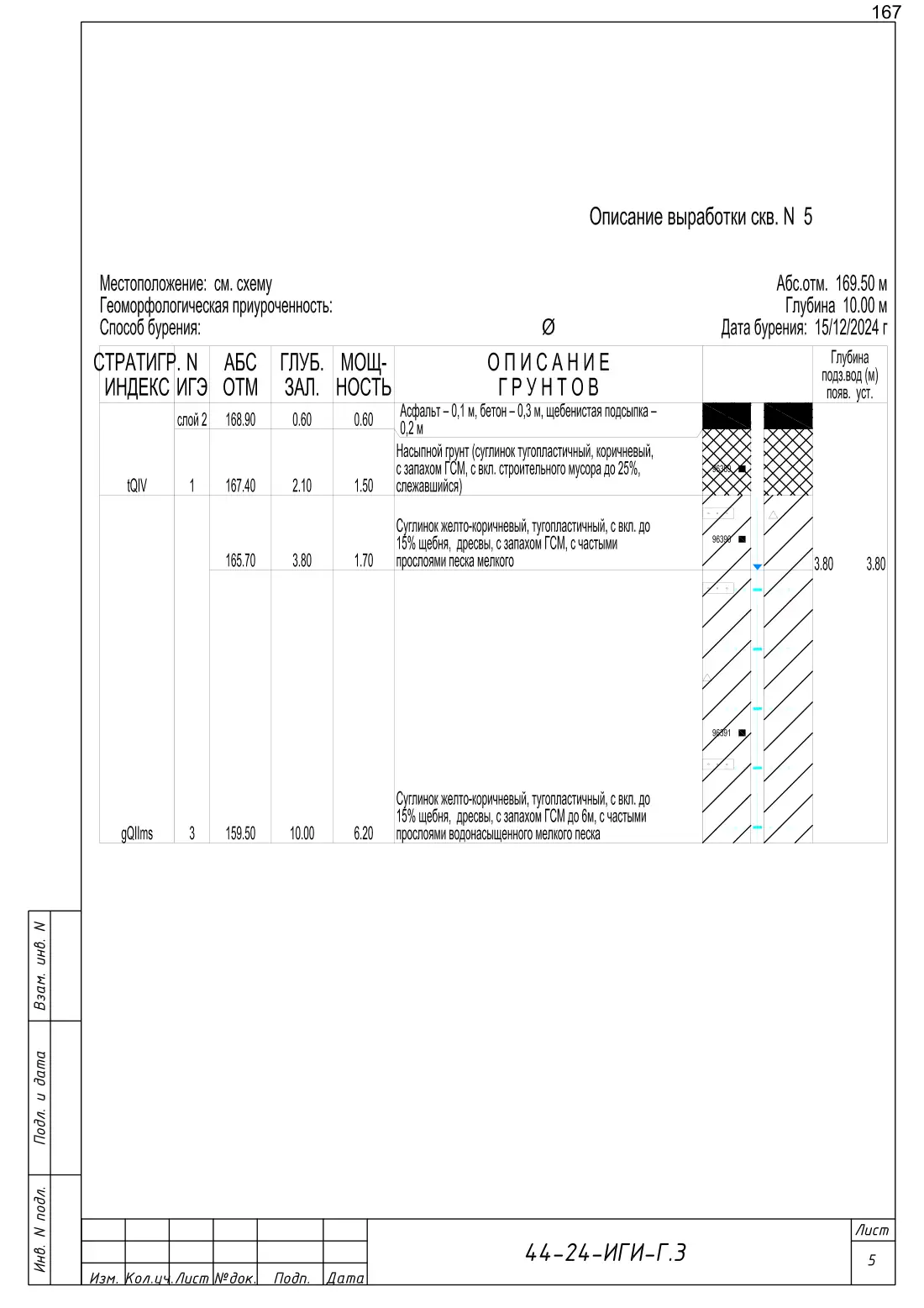 Technical Report 44-24-GT · building on Bibirevskaya St., 178 sheets, sheet 167