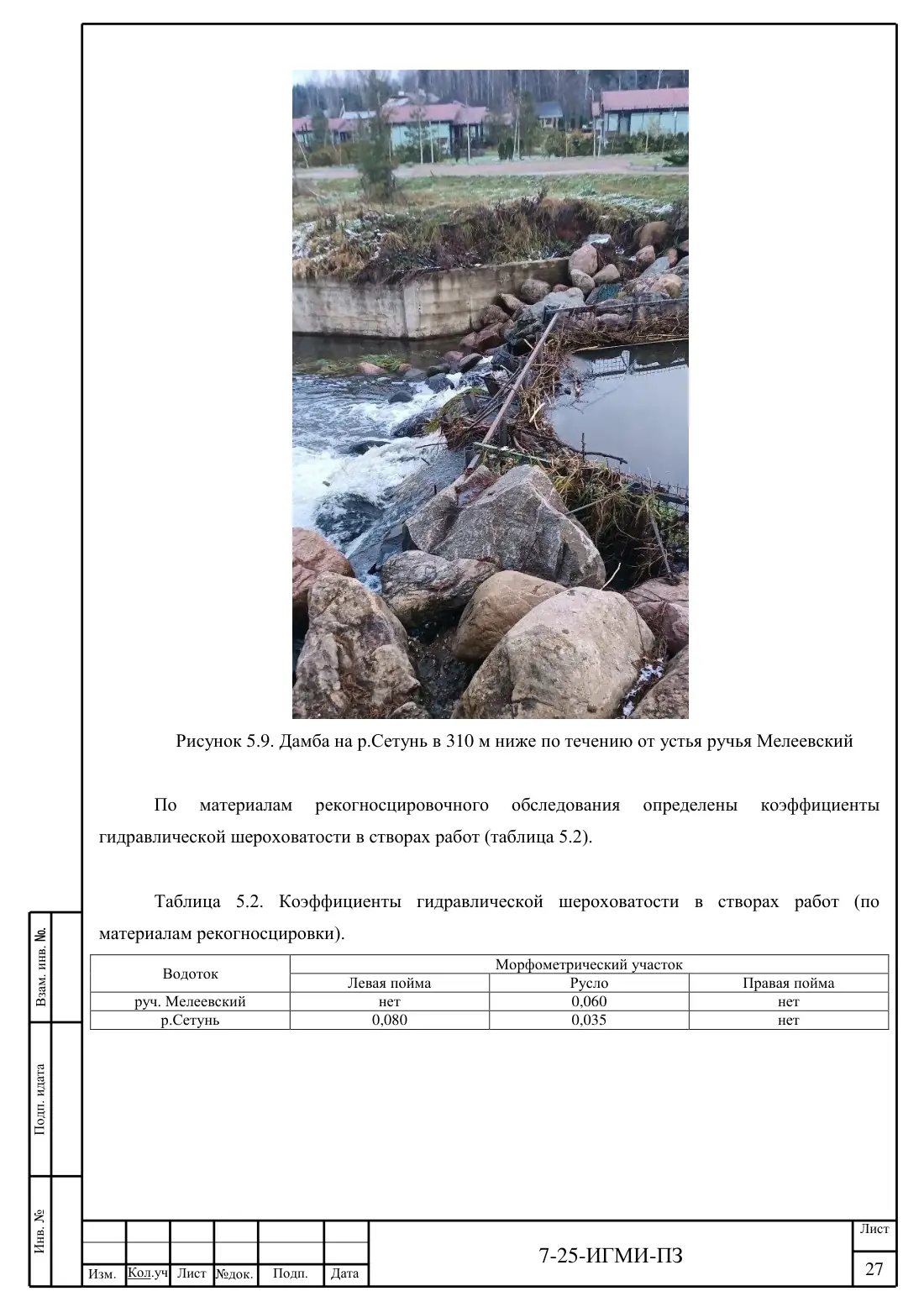 Технический отчёт 7-25-ИГМИ · дамба на ручье Мелеевский, лист 31