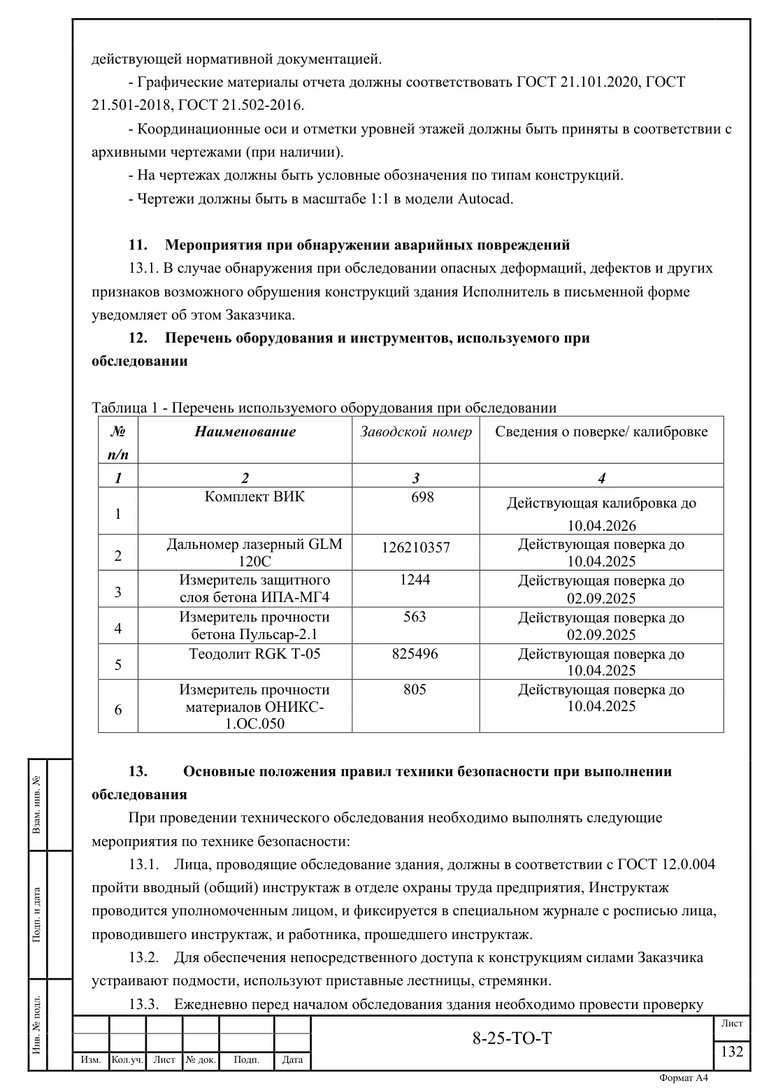 Технический отчёт 8-25-ТО · обследование здания котельной в Ногинске, лист 132