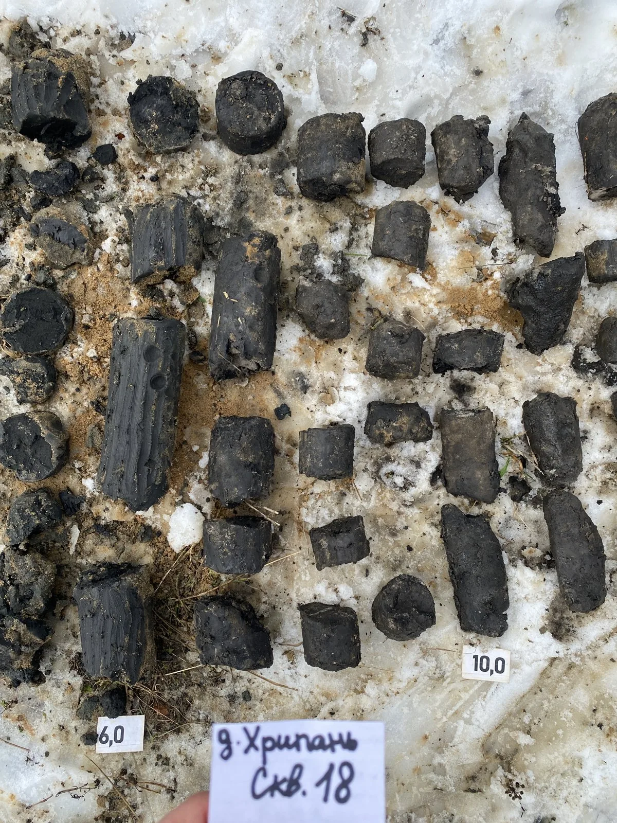 Borehole 18 core: sands and black Jurassic clays